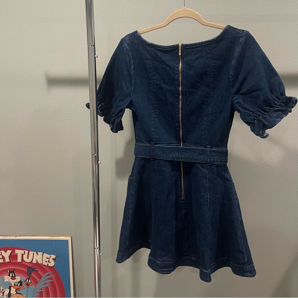 Finders Keepers Navy Puff Sleeve Mini Dress - Picture 10 of 11